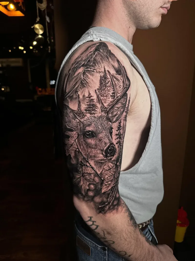 Sleeve black & grey pe umăr